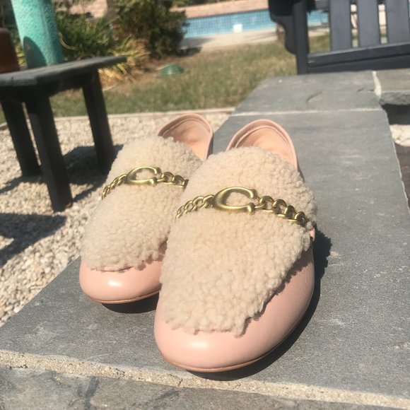 COACH Helena C Loafers  With Chain Leather Pale - Picture 10 of 11